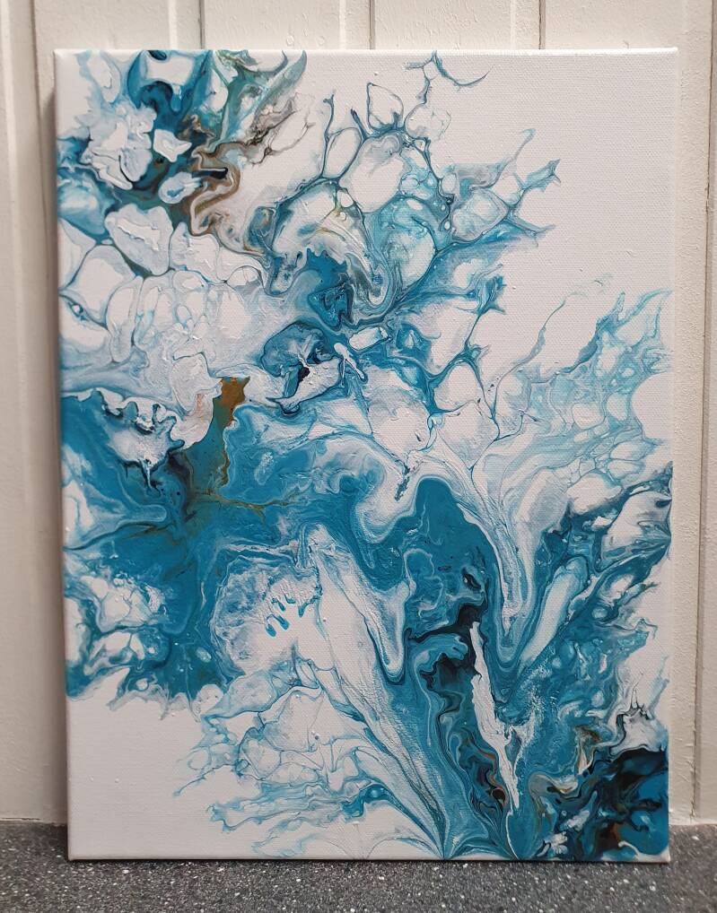 acrylgieting met föhn geblazen