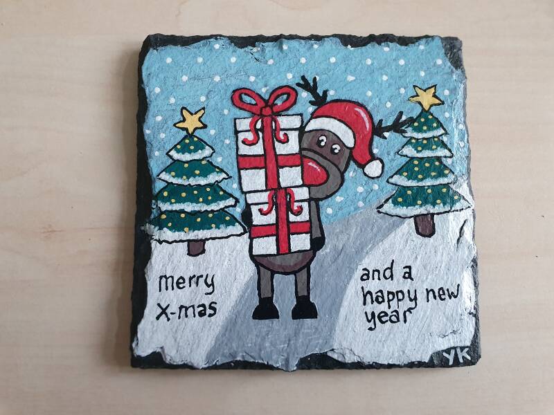 acrylic painting slate acrylverf schilderij leistein