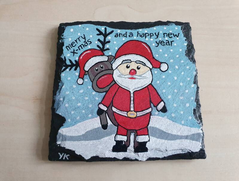 acrylic painting slate acrylverf schilderij leistein