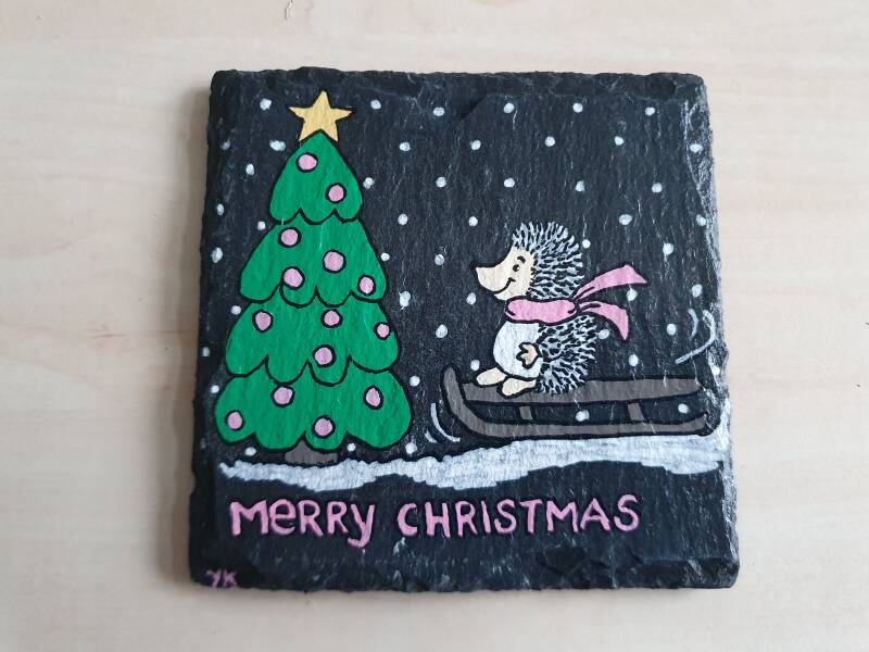 acrylic painting slate acrylverf schilderij leistein