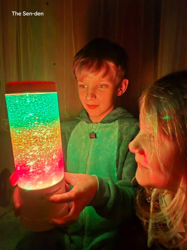 Rainbow glitter lamp