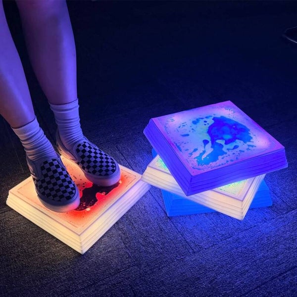 LED glow up liquid floor stones