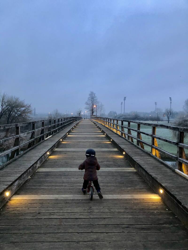 Wooden bridge over the river Korana, close to Aquatika and apartment Treba malo Odmorit