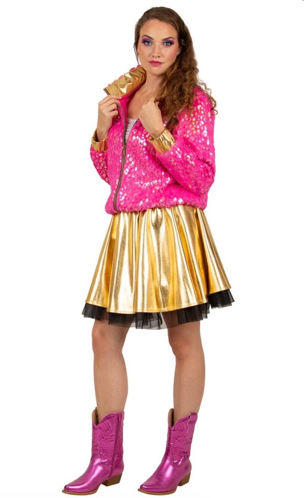 Jasje pluche glamour roze