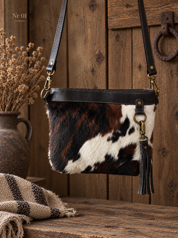 Koeienhuid Crossbody Schoudertas driekleur Nr 1