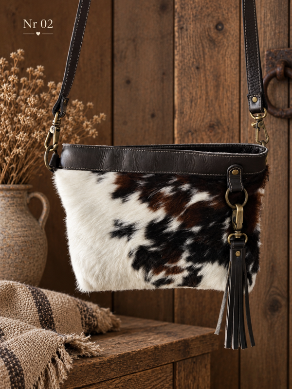 Koeienhuid Crossbody Schoudertas driekleur Nr 2