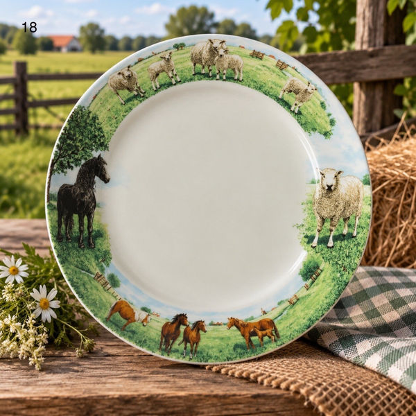 Gebaksbord Paard-Schaap 18 cm
