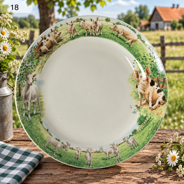 Gebaksbord Geit-Varken 18 cm