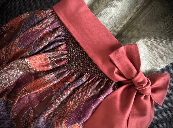 Dirndlschürze LOUISE terracotta/gemustert