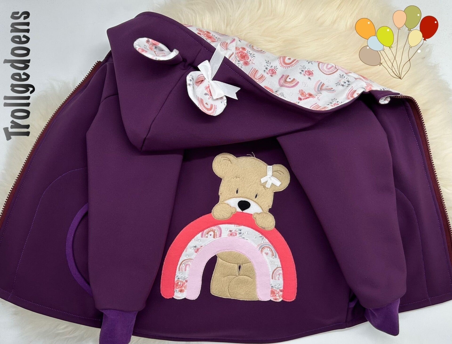 Softshelljacke mit Regenbogen Teddy