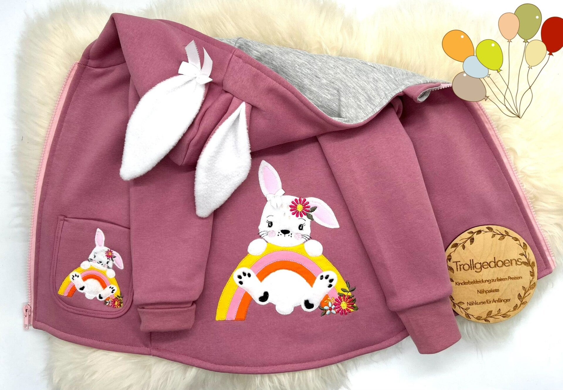 Sweatjacke mit Hasenohren