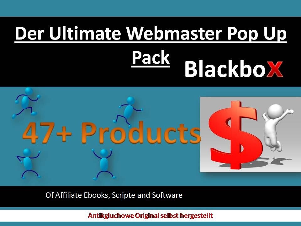 Ultimate Webmaster Pop Up Pack 47+ Produkte/ Ebooks/ Software Blackbox MMR