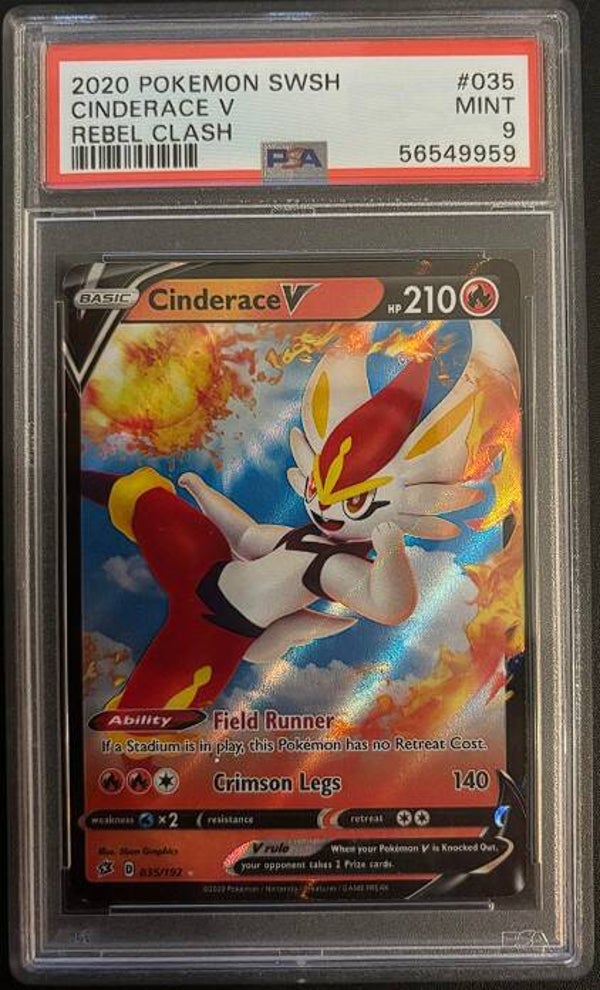 2020 Rebel Clash- Cinderace V #035- PSA 9 [EN]