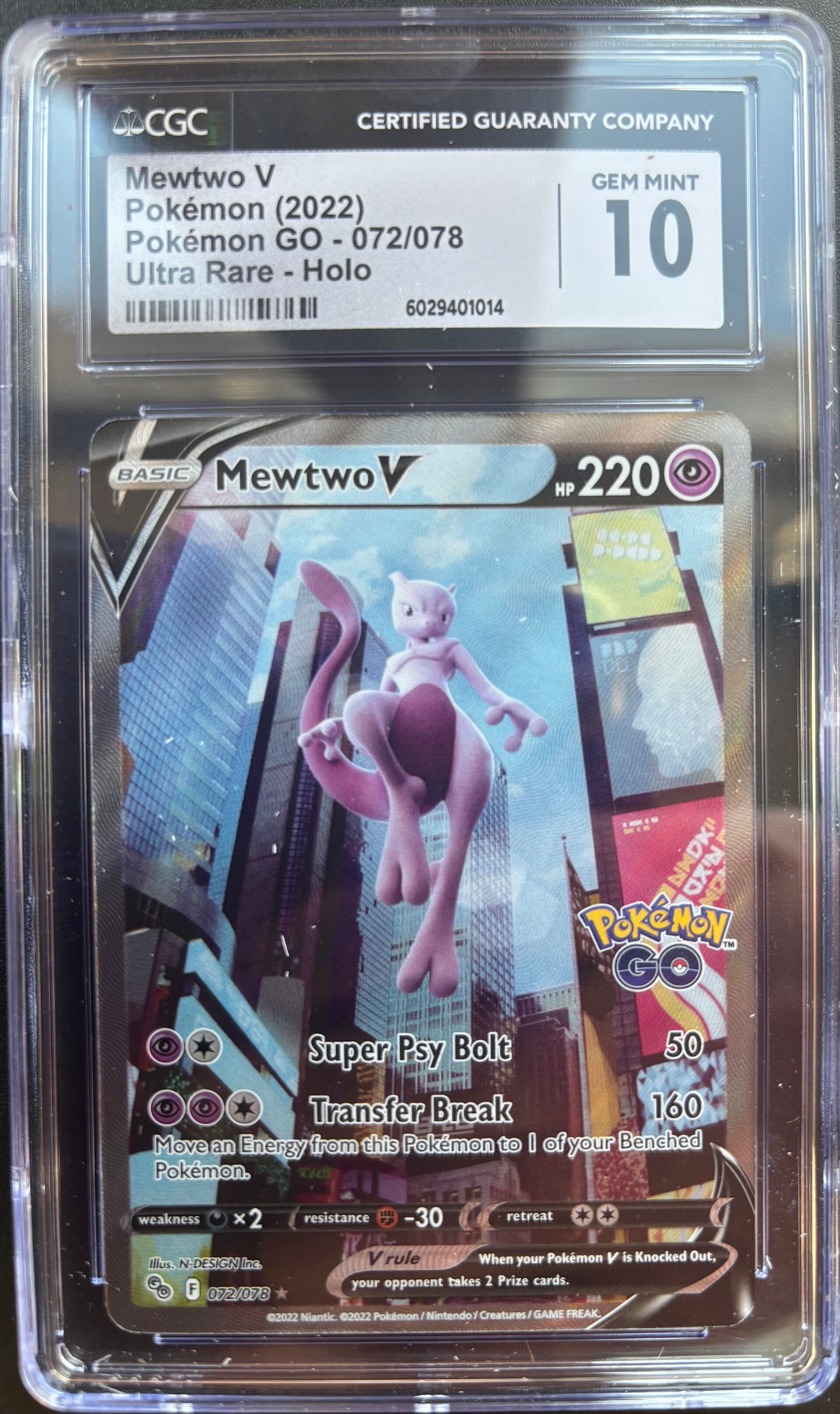 Pokémon GO- Mewtwo V 072- GEM MINT 10