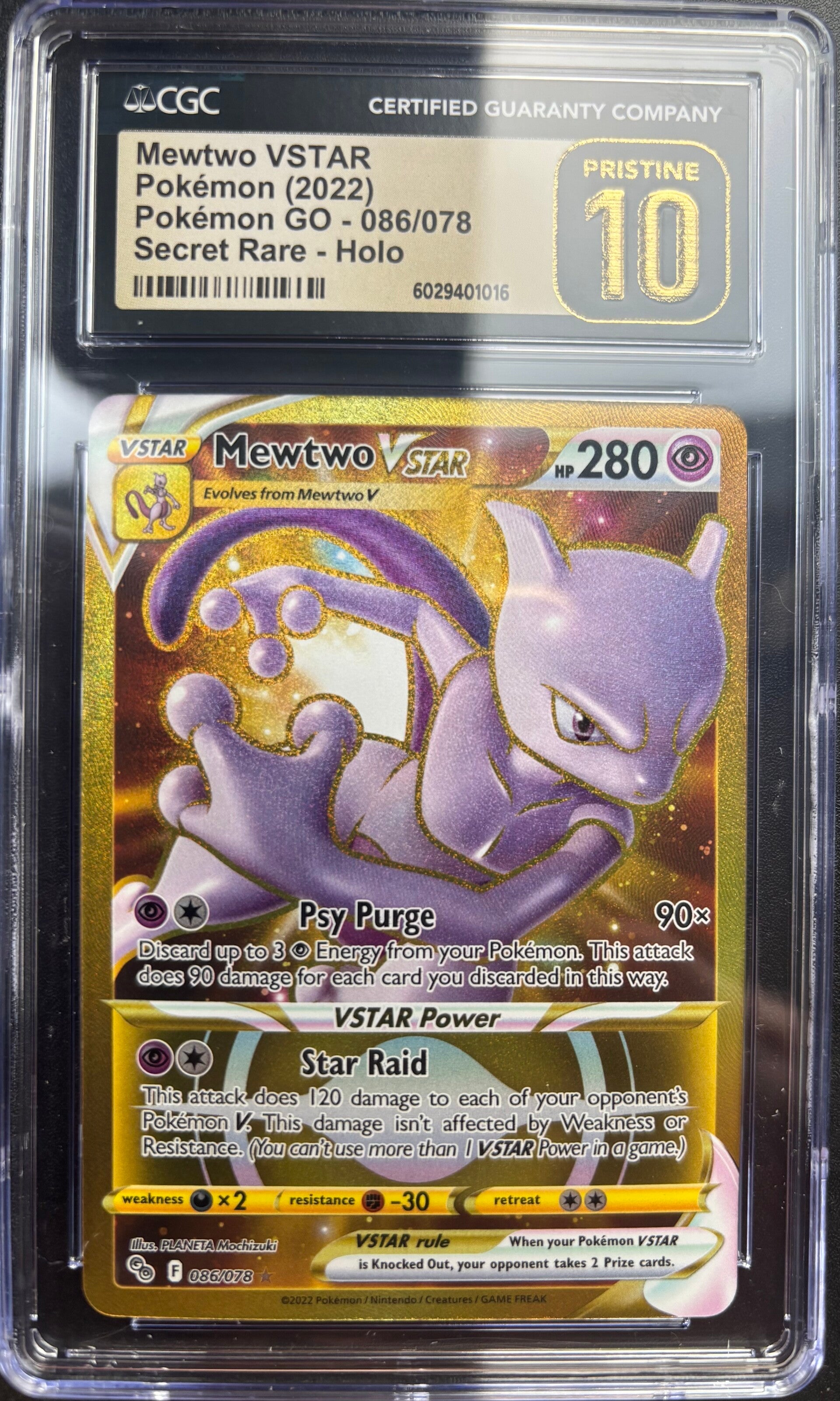 Pokémon GO- Mewtwo VSTAR 086- PRISTINE 10