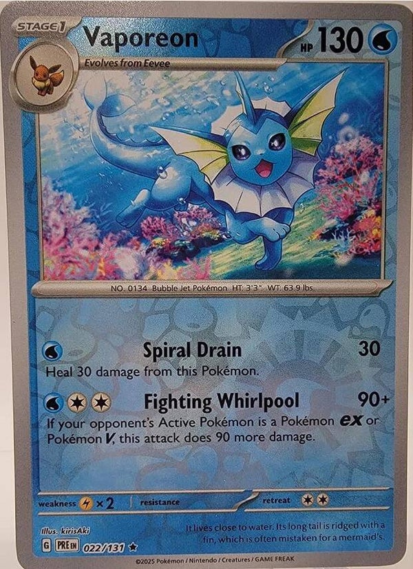 Prismatic Evolutions- Vaporeon Reverse #22