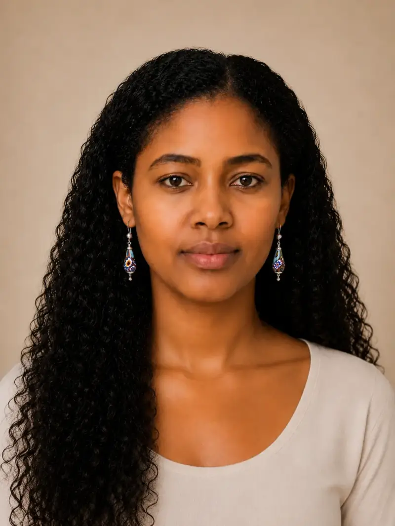 Lena met Surinaamse alakondre-oorbellen
