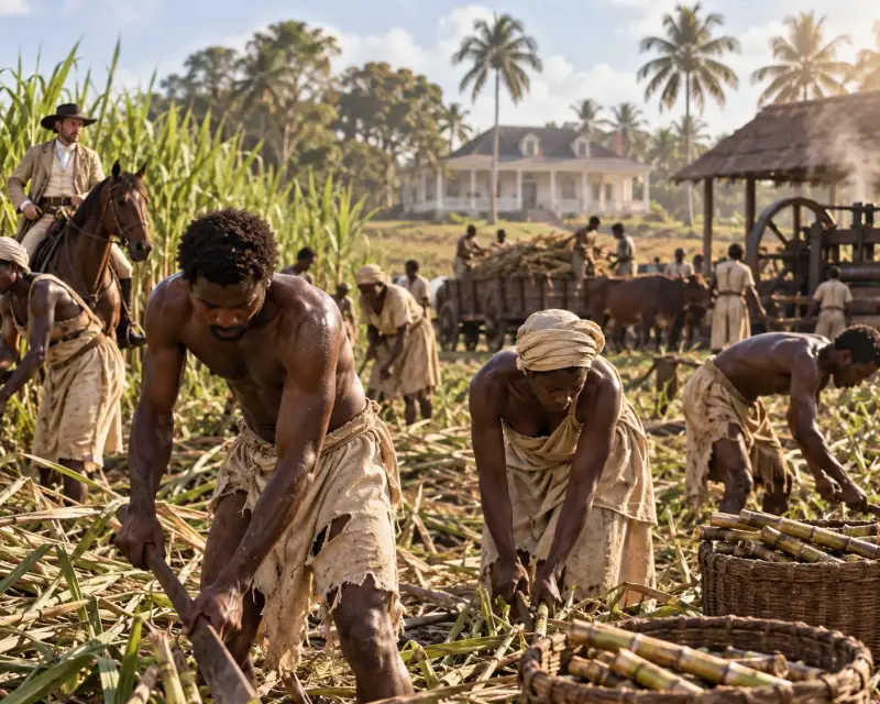 Werken op de plantages in Suriname