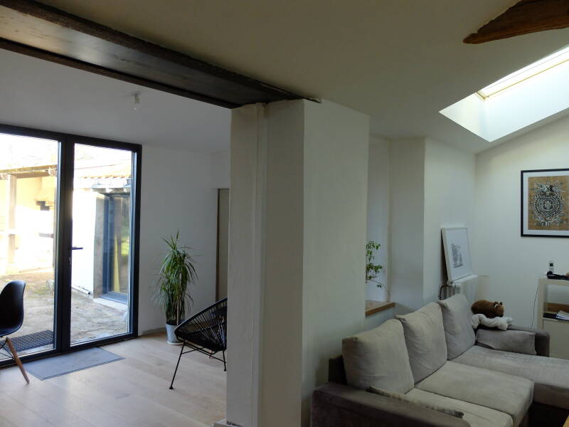 rénovation intérieure d'une maison en pierre en région nantaise, séjour après