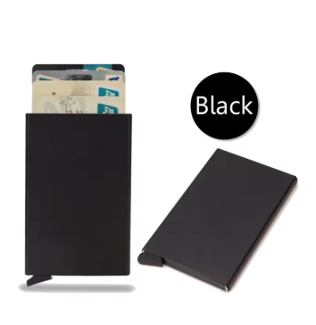RFID Smart Portemonnee Een minimalistische, slanke metalen portemonnee met pop-upfunctie en RFID-bescherming, perfect voor zowel mannen als vrouwen.