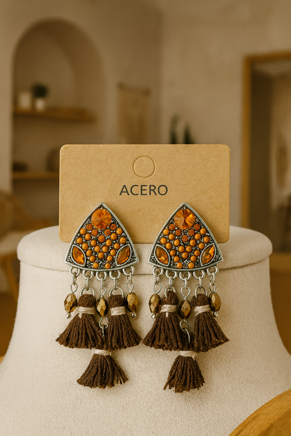 Pendientes boho con borlas