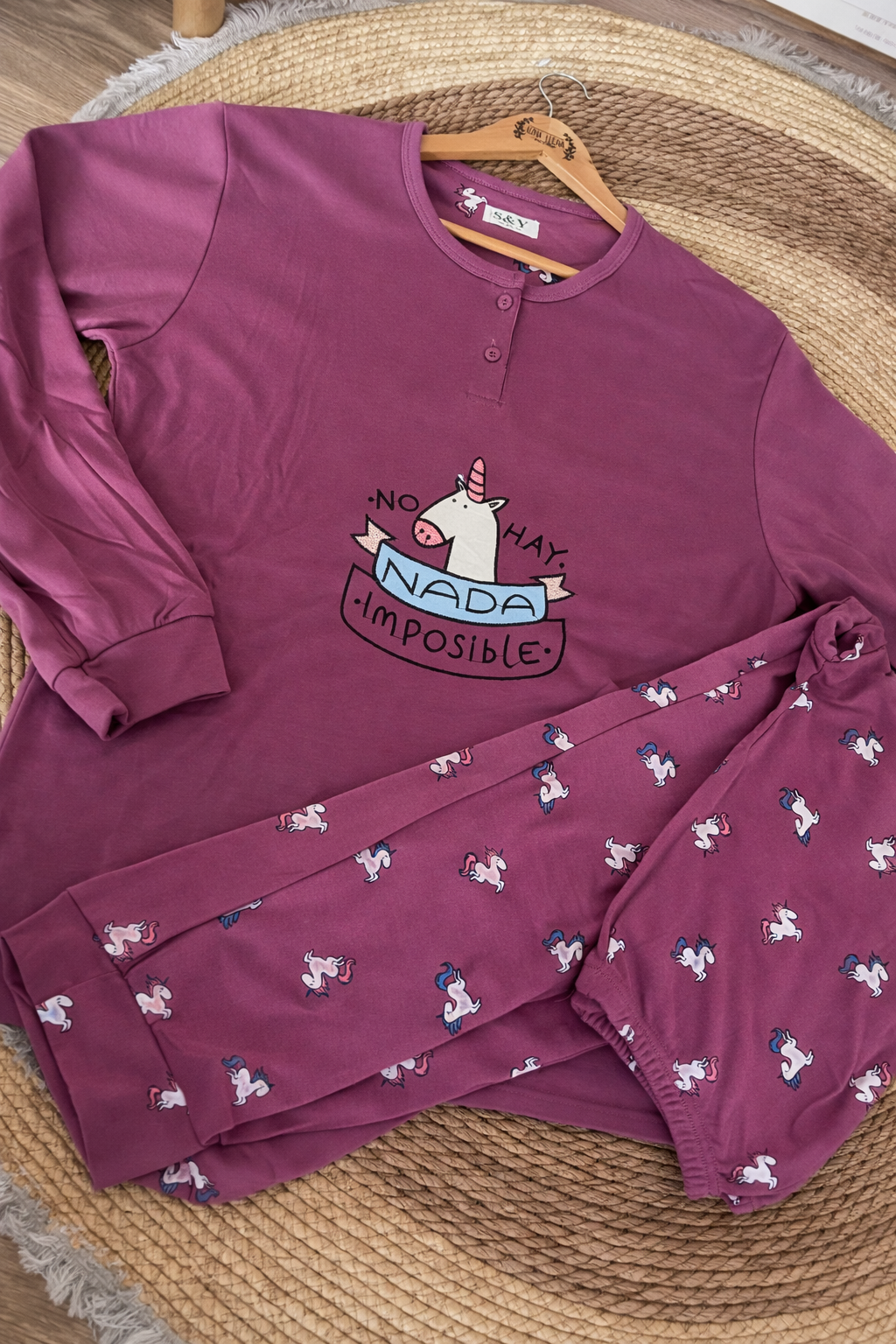 Pijama unicornio Lila rosado