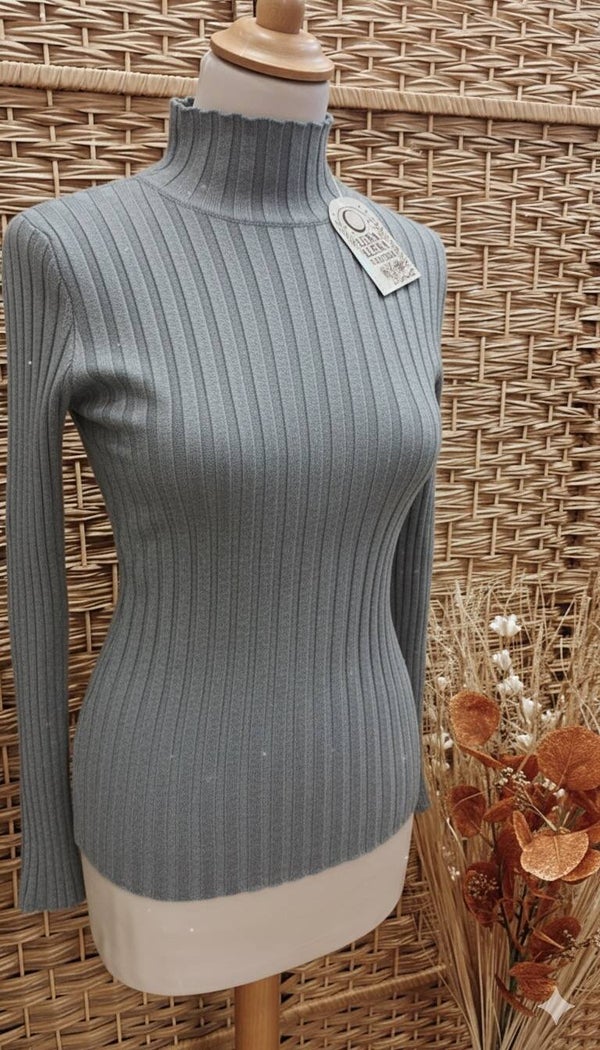 Básico canalé Gris