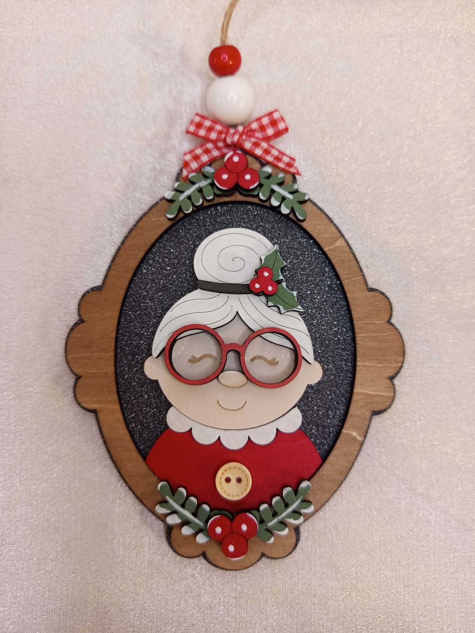 Ornement cadre Mère Noël