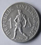 OR 3A - REPUBLIK OSTERREICH-1947- 1 SHILLING, DIA 2.50 TH 0.16 CM