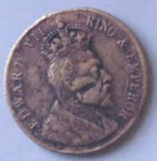King & Emperor Edwars VII  ER, 1902 , Dia 2.45 Th 0.14 cm