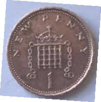 Queen Elizabeth II, DG Regina, 1981 , one new penny, Dia 2.03 th 0.15 cm