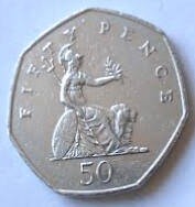 queen Elizabeth the second, 2002   , fifty pence. dia 2.73 th 0.18 cm