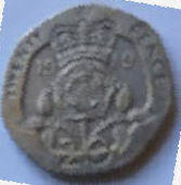 queen Elizabeth the second,  1989  , twenty  pence. dia 2.14 th 0.17 cm