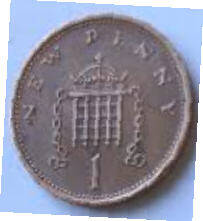 Queen Elizabeth II, DG Regina, 1971 , one new penny, Dia 2.03 th 0.15 cm
