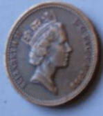Queen Elizabeth II, DG Regina, 1988 , one new penny, Dia 2.03 th 0.15 cm