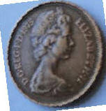 Queen Elizabeth II, DG Regina FD,  UK, 2 NEW PENCE 1975  , DIA 2.60   th 0.19 cm