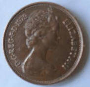 Queen Elizabeth II , 1979 , 2 New Pence  , Dia 2.59,  Th 0.17 cm