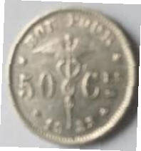 Belgium coin - Bon Pour, 1925 , 50 Ces , Dia 1.80 Th 0.13 cm