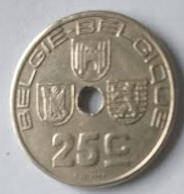 Belgium coin - 1938 , 25 C , Dia 1.62 Th 0.16 cm