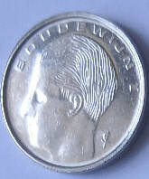 King Boudewijn. 1990,  1 F ,Dia 1.80  Th 0.11 cm