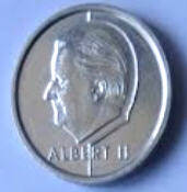 King Albert II, 1997 , 1 F , Dia 0.18  Th 0.16 cm