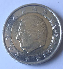 King Albert II , 2002,  2 Euro , Dia 2.58 Th 0.20 cm
