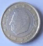 King Albert II , 1999 ,  1 Euro , Dia 2.32 Th 0.22 cm