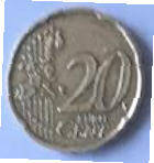 King Albert II , 2000 ,  20 Euro cent, Nordic gold Dia 2.23 Th 0.21 cm