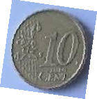 King Albert II , 1999 ,  10 Euro cent, Nordic gold Dia 1.47 Th 0.18 cm