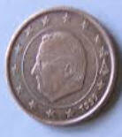 King Albert II , 1999 ,   5 Euro cent, koper , Dia 2.12 Th 0.16 cm