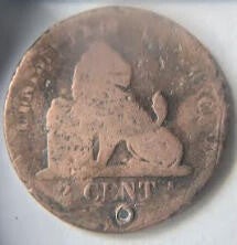 Premier Roy des Belges  - 1886 , 2 Cent , Dia 087 Th 0.04 cm