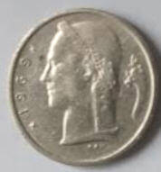 Belgium coin, 1969 , 1 Fr , Dia 2.10 Th 0.14 cm