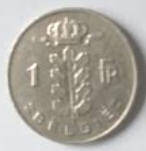 Belgium coin, 1969 , 1 Fr , Dia 2.10 Th 0.14 cm