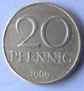 DDR 10 -  1969 , 20 Pfenning , DIa 2.22 , Th 0.18 CM